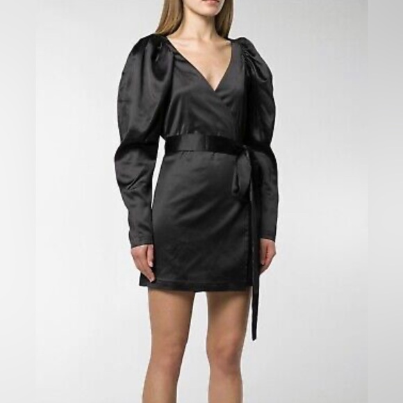 Rotate Birger Christensen Satin Wrap Mini Dress size 34/XS - Picture 3 of 5